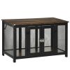 PawHut Heavy-Duty Dog Crate Furniture Large Spacious Interior for Medium Dogs Brown Black