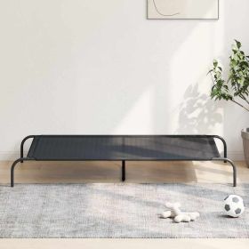 Elevated Dog Bed Black Textilene and powder-coated steel