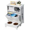 feedVEVOR Pet Feeding Station with 2 Stainless Steel Bowls, Elevated Dog Bowls with Storage