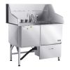 50 Inch Dog Grooming Bath Tub Stainless Steel w Ramp Faucet Left Door