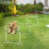 PawHut Dog Agility Training Equipment, 4 Piece Set with Adjustable Height Jump Bars, White