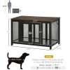PawHut Heavy-Duty Dog Crate Furniture Large Spacious Interior for Medium Dogs Brown Black