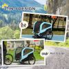 2-in-1 Dog Bike Trailer, Pet Stroller with Hitch for Large Dogs, Quick-release Wheels, Foot Support, Pet Bicycle, Cart Wagon