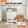 feedVEVOR Pet Feeding Station with 2 Stainless Steel Bowls, Elevated Dog Bowls with Storage