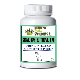 Seal Em & Heal Em Capsules Dog Cat & Small Animal*  Wound, Infection & Hot Spot Support* (size: CAT/ 90 caps /  225 mg)