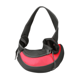 Pet Carrier for Dogs Cats Hand Free Sling (Color: Red, size: L)