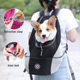 Pet Dog Carrier Bag Carrier For Dogs Backpack Out Double Shoulder Portable Travel Backpack Outdoor Dog Carrier Bag Travel Set (Color: black, size: M for 5-10kg)