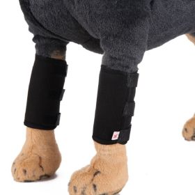 healPet Front Leg Brace Dog Leg Compression Wrap Canine Joint Pain Protection Sleeve with Reflectorize Strip (Color: black)