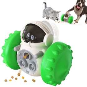 Paw Partner Dog Tumbler Interactive Toys Increases Pet IQ Slow Feeder Labrador French Bulldog Swing Training Food Dispenser (Color: Green, Ships From: China)