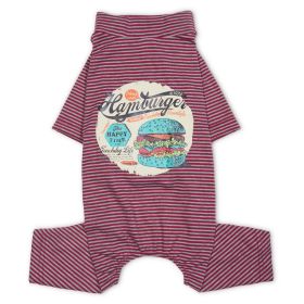 Touch dog Onesie Lightweight Breathable Printed Full Body Pet Dog T-Shirt Pajamas (Color: Red, size: small)
