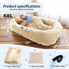 Human Dog Bed, Large Size Fits You and Pets, Washable Faux Fur Dog Bed for People Doze Off, Napping Orthopedic Dog Bed, Present Plump Pillow, Blanket