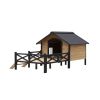 Outdoor Large Wooden Cabin House Style Wooden Dog Kennel With Porch