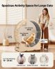 VEVOR Cat Exercise Wheel, 48 in Wooden Cat Running Wheel for Indoor Cats up to 28 lbs, Cats Treadmill with Carpeted Runway & Locking Mechanism